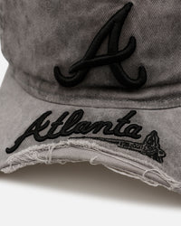 New Era Atlanta Braves 'Cutoff Visor' 9FORTY Snapback Washed Black