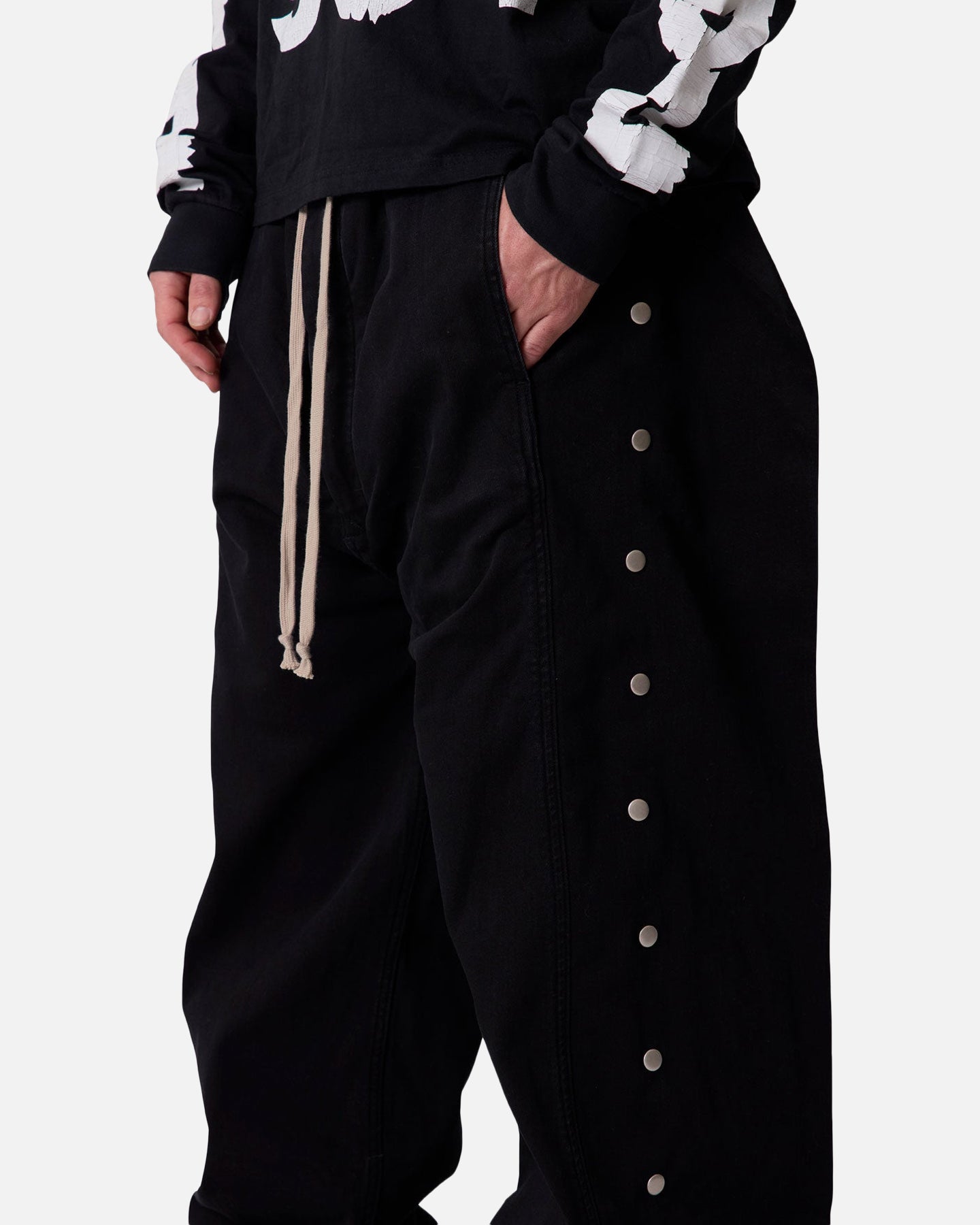 MNML Wide Panel Side Snap Pants Black | Culture Kings US
