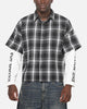 Saint Morta Dark Romance Layered Long Sleeve Button Up Shirt Black/White