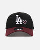New Era Los Angeles Dodgers 'Burgundy Hearts' 9FORTY A-Frame Snapback Black/Maroon