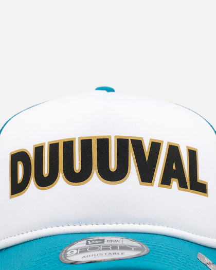 New Era Jacksonville Jaguars 'Team Motto' 9FORTY A-Frame Trucker Snapback Official Team Colors