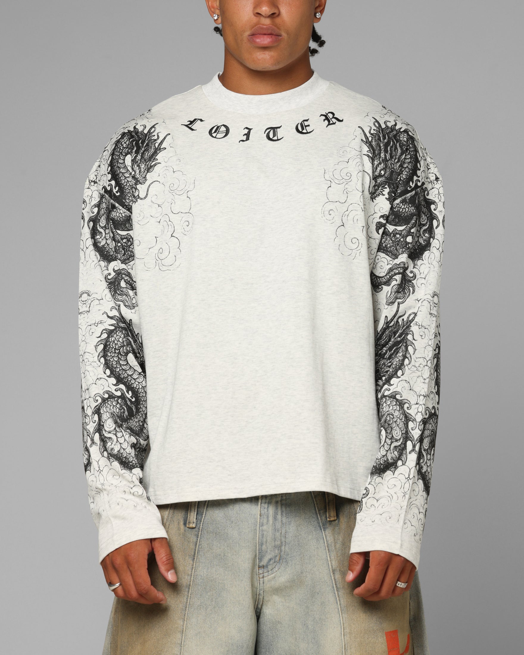 Loiter Dragon Tattoo Long Sleeve T-Shirt White | Culture Kings US