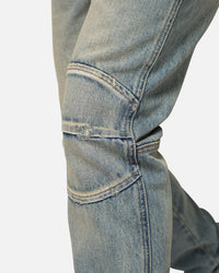 MNML D529 Moto Denim Jeans Vintage Blue