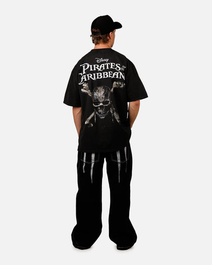 Goat Crew Disney Pirates Of The Caribbean Pirates Group Vintage T-Shirt Black Acidwash