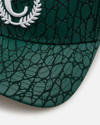 New Era New Era X Culture Kings 'Croc Skin 2.0' 9FORTY A-Frame Snapback Dark Green