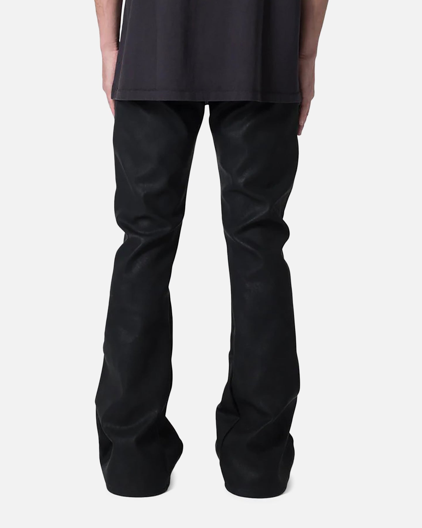 MNML D519 Leather Zipper Flare Pants Black | Culture Kings US