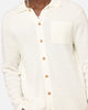 XXIII Zyair Knit Rib Long Sleeve Button Up Shirt Cream