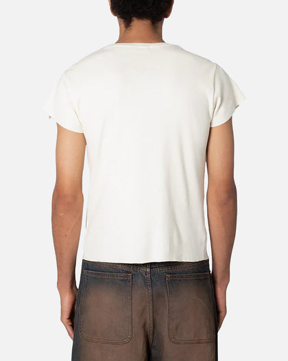 MNML Fitted Ribbed T-Shirt Off White