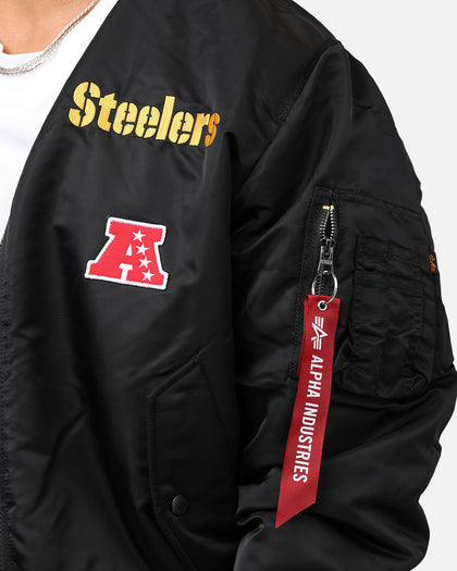 New Era X Alpha Series X NFL Pittsburgh Steelers MA-1 Bomber Jacket Black