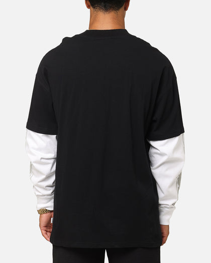 Carre Rosebowl Layered Long Sleeve T-Shirt Black/White