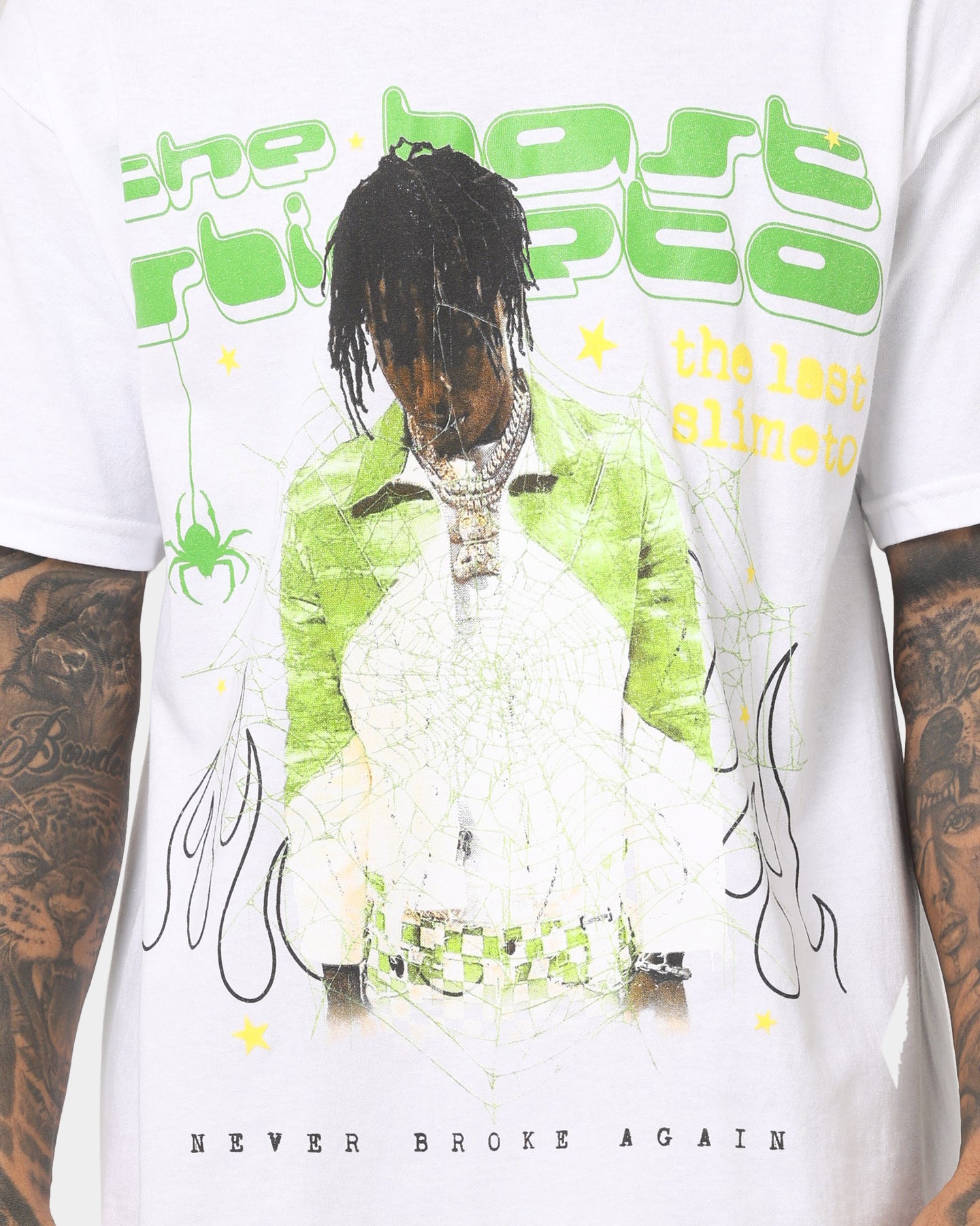 NBA Youngboy Lime Spider T-Shirt White | Culture Kings US