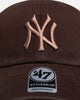 47 Brand New York Yankees "Mocha" Clean Up Strapback Brown