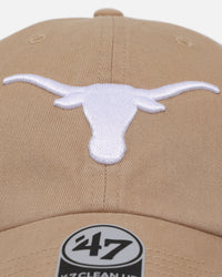 47 Brand Texas Longhorns 47 Clean Up Strapback Khaki/White