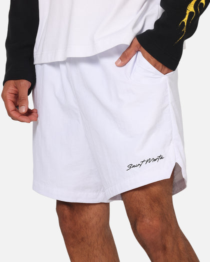 Saint Morta Scription Nylon Shorts White