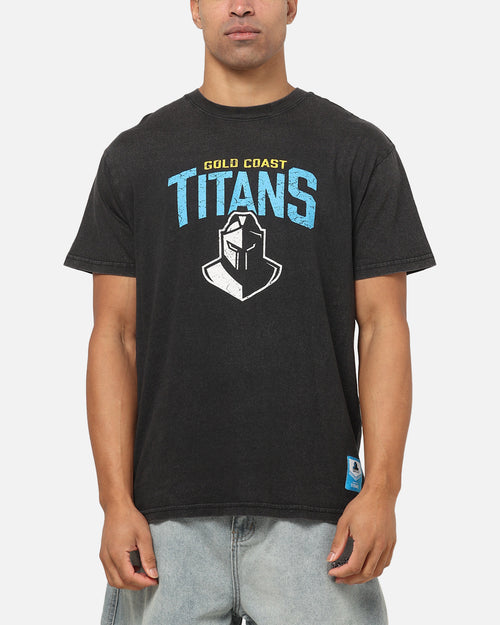 Bleacher Athletic Gold Coast Titans NRL Washed T-Shirt Black