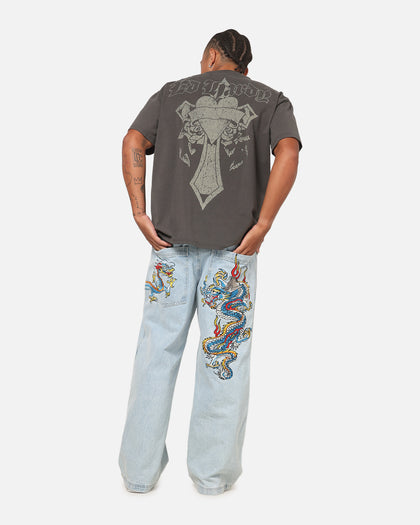 Ed Hardy Sacred Heart T-Shirt Black Wash