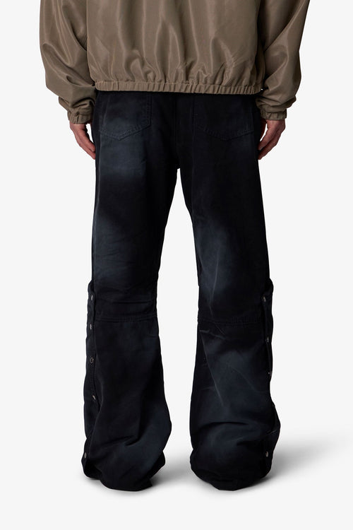 MNML Side Snap Kick Flare Pants Black