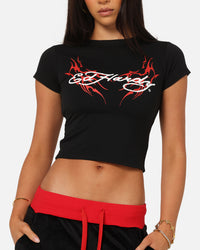 Ed Hardy Women's Tribal Baby T-Shirt Black/Red
