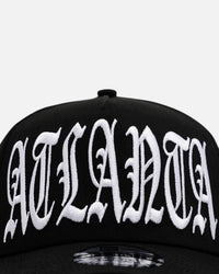 New Era Atlanta Braves 'Oversized Gothic Script Crown' 9FORTY A-Frame Snapback Black/White