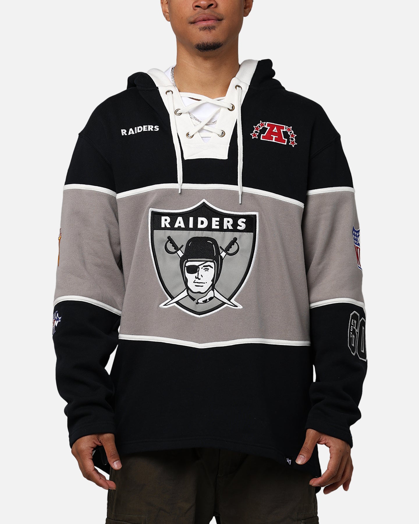47 Brand Las Vegas Raiders Super Bowl Gridiron Lacer Hoodie Jet