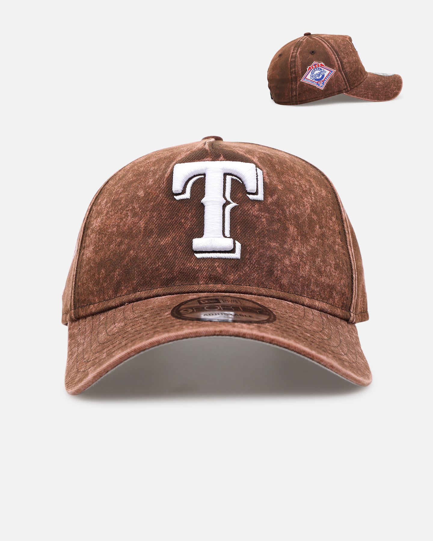 New Era Texas Rangers 'Washed Walnut' 9FORTY A-Frame Snapback