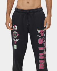 Mitchell & Ness Chicago Bulls Neon Champs Sweat Pants Faded Black