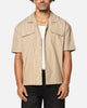 Saint Morta Gothic Pinstripe Button Up Shirt Tan