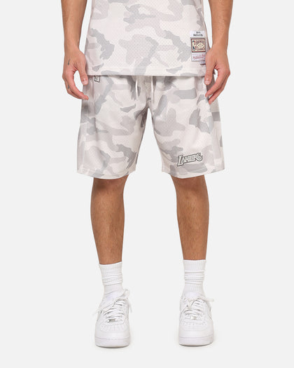 Mitchell & Ness Los Angeles Lakers Snow Camo Authentic Mesh Shorts White