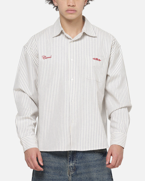 Carre Grime League Oxford Long Sleeve Shirt Ecru