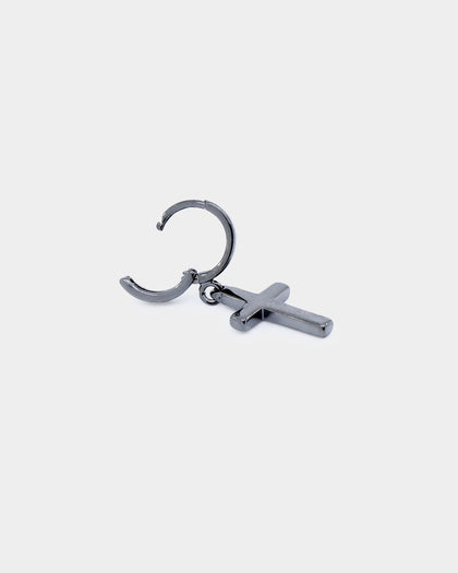 NXS Mini Cross Earring Black