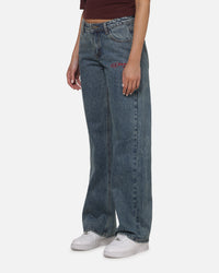 Ed Hardy Women's Death Before Dishonour Jeans Blue Mid Wash