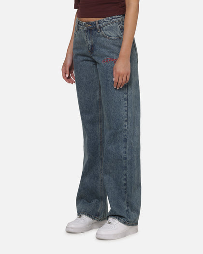 Ed Hardy Women's Death Before Dishonour Jeans Blue Mid Wash