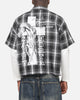 Saint Morta Dark Romance Layered Long Sleeve Button Up Shirt Black/White