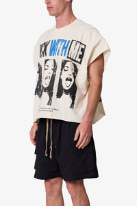 MNML Stuck With Me Cut-Off Tee Off White