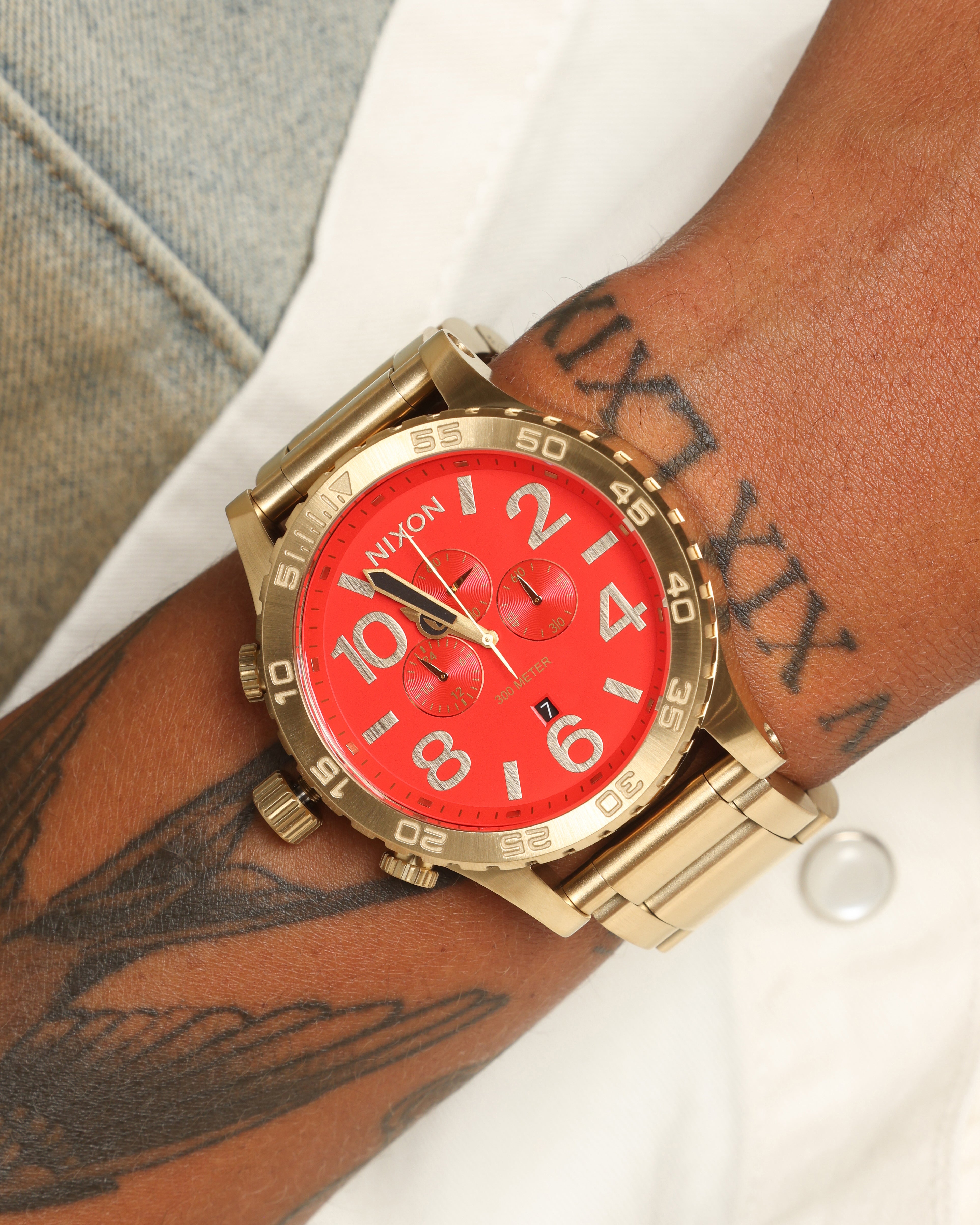 Nixon 51-30 Chrono Gold/Red | Culture Kings US