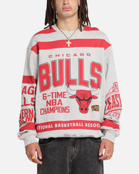 Mitchell & Ness Chicago Bulls Letterform Crewneck Grey Marle/Official Team Color