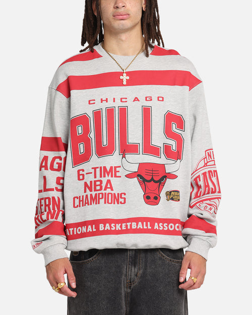 Mitchell & Ness Chicago Bulls Letterform Crewneck Grey Marle/Official Team Color