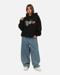 S Double Brush Pullover Hoodie Black