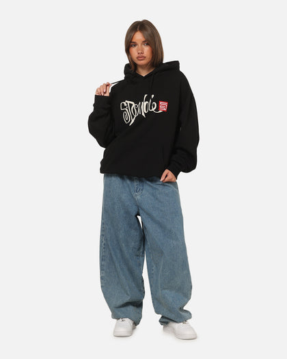 S Double Brush Pullover Hoodie Black