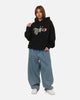 S Double Brush Pullover Hoodie Black