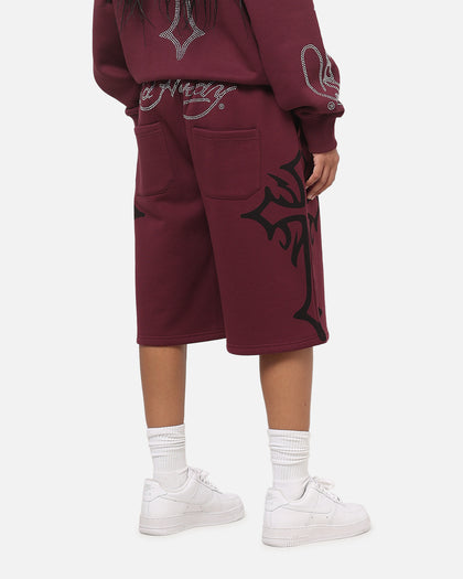 Ed Hardy Trinity Baggy Sweat Shorts Plum