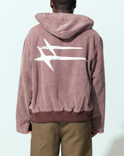 Loiter Workwear Zip Jacket Vintage Burgundy