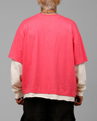 Loiter Impact Long Sleeve T-Shirt Washed Pink/White