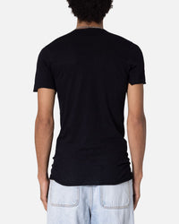 MNML Sheer Knit Bias Cut T-Shirt Black