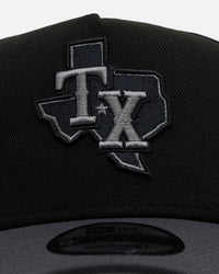 New Era Texas Rangers 'Stealth' 9FORTY A-Frame Snapback Black/Charcoal