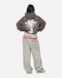Ed Hardy Sacred Heart Hoodie Washed Charcoal