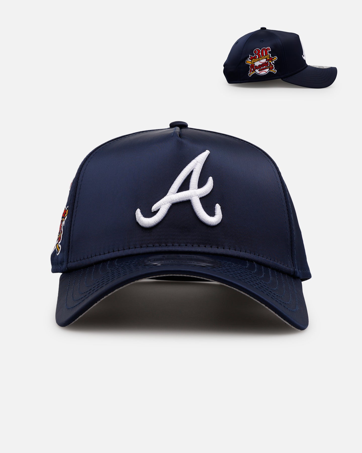 ニューエラ アトランタブレーブス 9forty A-FRAME ネイビーカラー New Era Atlanta Braves 'Team Color Satin' 9FORTY A-Frame Snapback