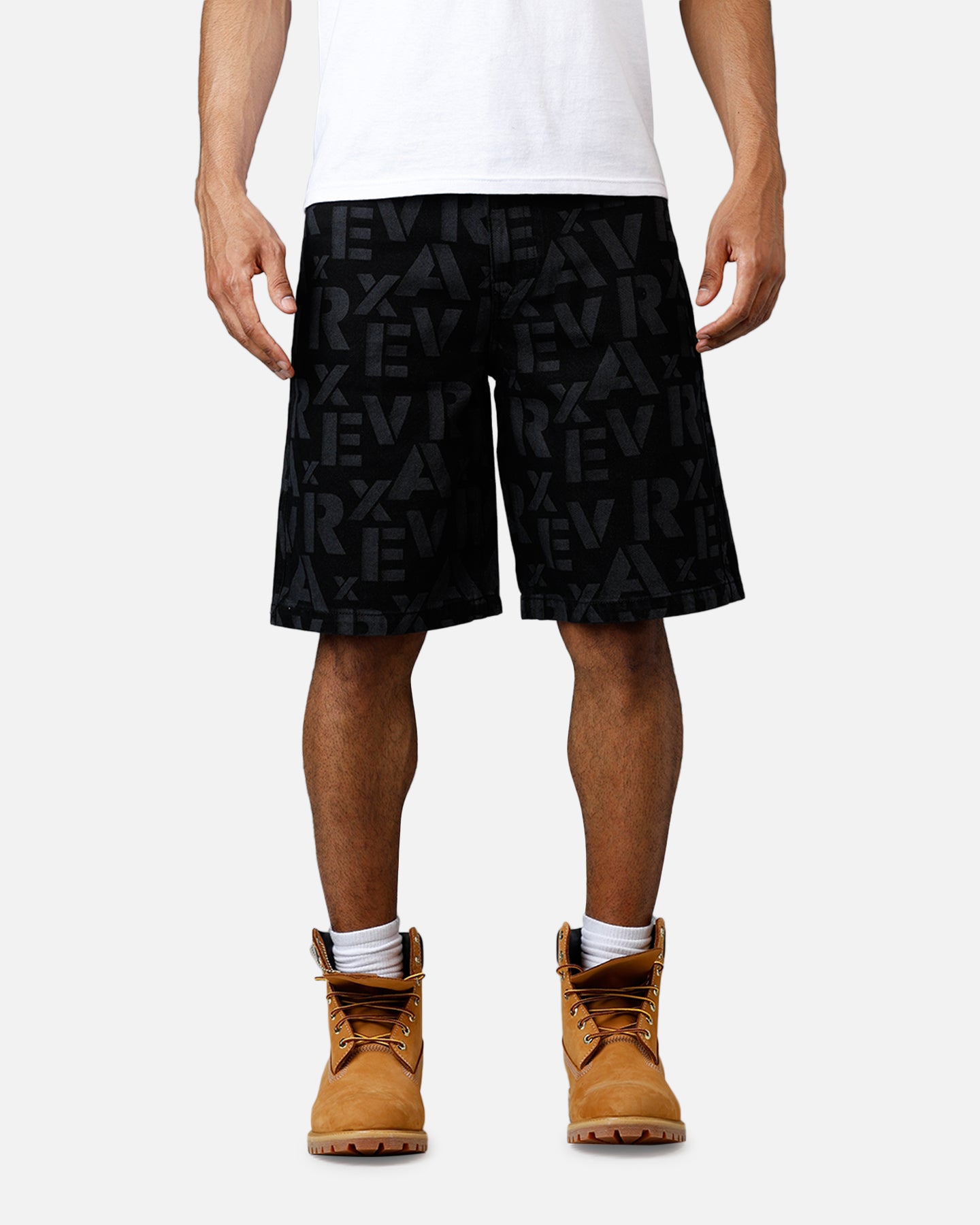 Avirex Monogram Denim Shorts Black | Culture Kings US
