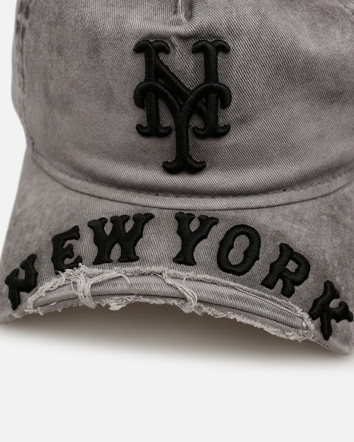 New Era New York Mets 'Cutoff Visor' 9FORTY Snapback Washed Black
