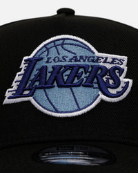 New Era Los Angeles Lakers 'Black And Sky Blue' 9FORTY A-Frame Snapback Black/Sky Blue